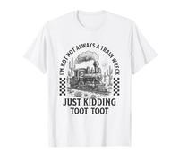 Non sono sempre un disastro ferroviario sto scherzando Toot Raccoon Train Maglietta