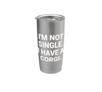 Non sono single, ho un cane divertente Corgi Bicchiere termico in acciaio inox doppia parete