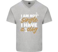 Non Sono Single Ho Un Cane Maglietta Divertente Da Uomo A V In Cotone