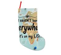 Non sono stato ovunque, ma è nella mia lista. Calza di Natale stampata, 18 pollici, grande calza di Natale per bambini, decorazioni appese personalizzate per la famiglia, decorazioni e regali di Na