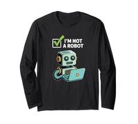Non Sono Un Robot Captcha Divertente Computer Divertente Maglia a Manica