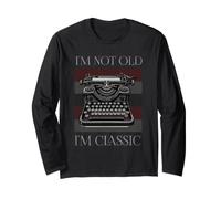 Non Sono Vecchio Sono Un Classico Macchina da Scrivere Vinta Maglia a Manica