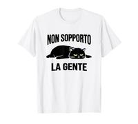 Non Sopporto La Gente Gatto Divertente Amanti Gatti Maglietta