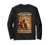 Non Sottovalutare Il Vecchio Che Suona la Chitarra nei Suoi settant'anni Maglia a Manica