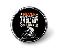 Non sottovalutare mai il vecchio in icletta, spilla rotonda da uomo e da donna, spilla con castone in metallo, spilla da bavero, spilla da cravatta per abiti, camicie, giacche, cappelli, costumi