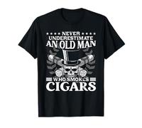 Non Sottovalutare mai Un Vecchio Che Fuma sigari Maglietta