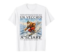 Non Sottovalutare mai Un Vecchio Che va Ancora a Sciare Maglietta