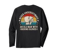 Non Sottovalutare mai Un Vecchio con i guantoni da Boxe (Indietro) Maglia a Manica