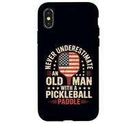 Non sottovalutare mai un vecchio con un papà di pagaia Pickleball Custodia per iPhone X/XS