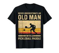 Non Sottovalutare mai Un Vecchio con Una pagaia da Pickleball Maglietta