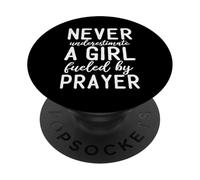 Non sottovalutare mai una ragazza alimentata dalla preghiera PopSockets PopGrip Adesivo