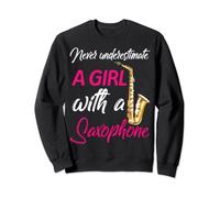 Non sottovalutare mai una ragazza sassofono giocatore sassofonista sax Felpa