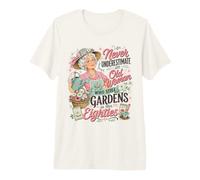 Non Sottovalutare mai Una Vecchia Che Fa Ancora Giardinaggio in lei 80 Maglietta Premium