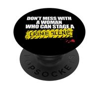 NON SPASCIUGARE CON UNA DONNA CHE PUÒ CONDIVIDERE UN Meme dei fan della scena del CRIMINE PopSockets PopGrip Adesivo