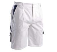 NON SPECIFICATO Bermuda Uomo Pantaloncini da Lavoro Tipo IMBIANCHINO 100% Cotone Bianco Taglia L