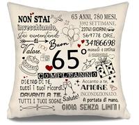Non Stai Invecchiando Stai Aumentando di Valore Copricuscino per compleanno 65 anni Donne Uomini Sorella Amici Mamma Papà Zia Zio Nonna Nonno Moglie 65° Compleanno Regalo 10-100° Compleanno(65)