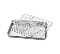 Non Stick Baking Pan - 35x35cm Stainless Steel Sheet With Cooling Rack, Cookings Wire Racks | Outdoor BBQ Cooking For Table Cart Yard Patio Porch Lawn Backyard Gardens Use