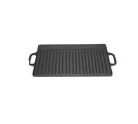 Non-Stick Cast Iron Grill Griddle Pan Ridged and Flat Double Sided Baking Cooking Tray Bakeware Grill Pan Cast Iron Grill Pan