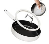 Non Stick Frying Pans - Ceramic Coating Cooking Pan With Lid | Heat-Resistant Handle Nonstick Fry Pan | Electric Stove, Induction Cooker, Oven Use, Ideal Cookware Kitchen And Apartment