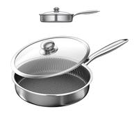 Non Stick Frying Pans,Nonstick Skillet Frying Pans Cookware - Stainless Steel Cooking Tools With Lid, Cooking & Dining, Kitchen Supplies For Stove Cooktop Apartment Home Restaurant BBQ Camping