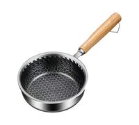 Non Stick Frying, Wooden Handle Skillet, Small Pan with Ergonomic Design, Cooking Pan for Eggs Use, Kitchen Cookware, Skillet for Fish Vegetables Pork Chicken Home Hotel Restaurant Canteen Breakfast