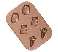 Non Stick Muffin Pan, Gold Baking Mold Tray Set, 10.43x7.28x0.79 Inches Carbon Steel Bakeware, Bunny Bear Carrot Shape Cupcake Mould, Durable Non Stick Coating Design, Baking Tool For Home Party Use