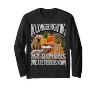 Non STO combattendo i Miei Demoni Divertente Capybara Meme Bootleg Y2K Maglia a Manica