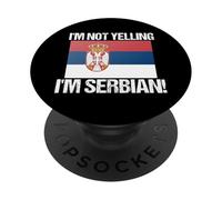 Non sto urlando Bandiera nazionale serba Serbia PopSockets PopGrip Adesivo