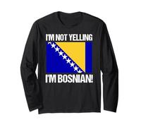 Non sto urlando Sono Bosniaco Bandiera della Bosnia Cultura Maglia a Manica