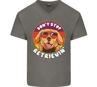 Non Stop Recupero Divertente Golden Retriever Uomo Scollo A V T-Shirt