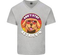 Non Stop Recupero Divertente Golden Retriever Uomo Scollo A V T-Shirt
