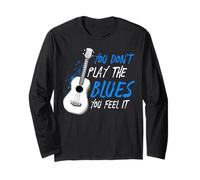 Non Suoni Il Blues Lo senti Musicista Chitarrista Maglia a Manica
