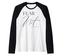 Non temere Dio AMA Gesù Salva Cristiani Uomini Donne Cristiani Maglia con Maniche Raglan