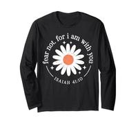 Non temere per io Sono con Te Isaia 41:10 Christian Daisy Art Maglia a Manica