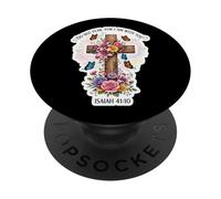Non temere perché io sono con te Isaia 41:10 Verso floreale PopSockets PopGrip Adesivo