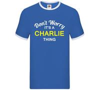 Non Ti Preoccupare È Una Cosa Di CHARLIE - T-Shirt Uomo Ringer Personalizzata