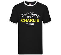Non Ti Preoccupare È Una Cosa Di CHARLIE - T-Shirt Uomo Ringer Personalizzata