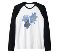 Non Ti scordar di Me romantici Fiori Blu Maglia con Maniche Raglan