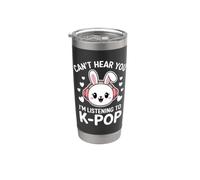Non ti sento ascoltando K-Pop Bunny Cute Rabbit Music Bicchiere termico in acciaio inox doppia parete