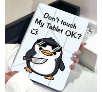 Non toccare il mio materiale. Custodia protettiva per tablet con motivo carino di pinguino adatta per Air 11" M3 2025/M2 2024, Air 5a gen 2022, (A16) 11" 11a gen 2025, Galaxy Tab, Kindle Paperwhite 12
