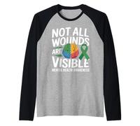Non Tutte Le ferite Sono visibili Salute mentale Benessere mentale Maglia con Maniche Raglan