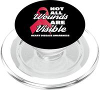 Non tutte le ferite sono visibili supporto per la consapevolezza delle malattie cardiache PopSockets PopGrip per MagSafe