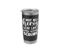 Non tutti gli eroi indossano mantelli Alcuni indossano scrub scherzo divertente infermieristica Bicchiere termico in acciaio inox doppia parete