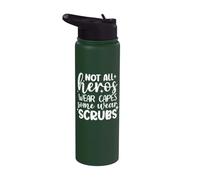 Non tutti gli eroi indossano mantelli Alcuni indossano scrub scherzo divertente infermieristica Stainless Steel Insulated Water Bottle