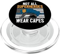 Non tutti i supereroi indossano mantelli Polizia Poliziotto Ufficiale Blue Line PopSockets PopGrip per MagSafe
