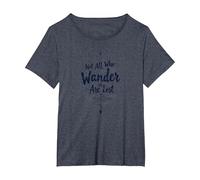 Non Tutti quelli Che vagano Sono perduti - Citazione di Viaggio ispiratrice Maglietta, Donna Plus-Size, Pervinca, 6X