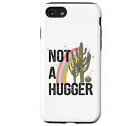 Non Un Hugger Divertente Arcobaleno Cactus Cita Arte Custodia per iPhone SE (2020) / 7/8