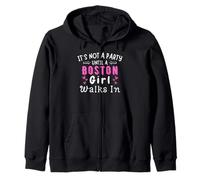 Non una festa fino a quando una ragazza di Boston non cammina in Massachusetts Felpa con Cappuccio