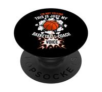 Non urlare solo la voce del mio allenatore di basket per gli allenatori Sport PopSockets PopGrip Adesivo