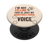 Non urlare solo la voce del mio allenatore di basket per gli allenatori Sport PopSockets PopGrip Adesivo